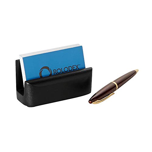 Rolodex Wood Tones Collection Business Card Holder, 50-Card, Black (62522) #TOP21