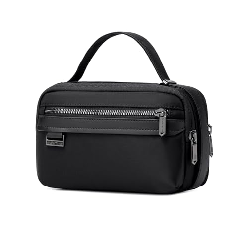 Image of Arctic Hunter Small Travel Pouch Bag for Men Handbag Shaving Kit Toiletry Bag Nylon Water-Repellent Storage Pouch with Multi-Pocket Passport Cash Toilet Bag,Black