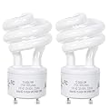 JACKYLED UL-Listed GU24 CFL Light Bulbs, T3 13W 2700K Warm White GU24 Base Compact Flourescent Bulbs, Energy Efficient 900lm Spiral Bulb, 2-Pack