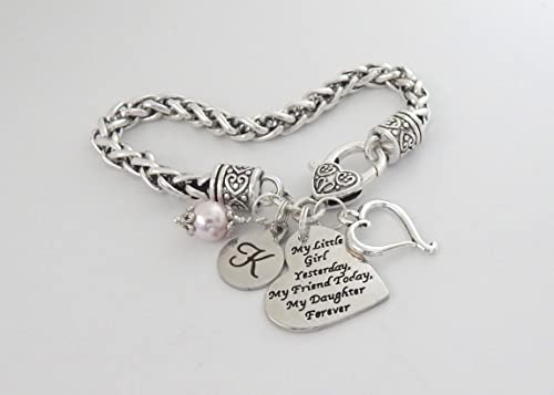 Daughter Charm Bracelet Gift From Mom Dad My Little Girl For Women Wedding Valentines Day Heart Pendant Teens Girls #TOP2