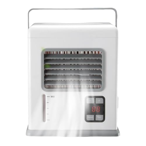 Kissmii Enfriador portátil de aire acondicionado, ventilador silencioso, enfriamiento y humidificación, adecuado para el dormitorio en