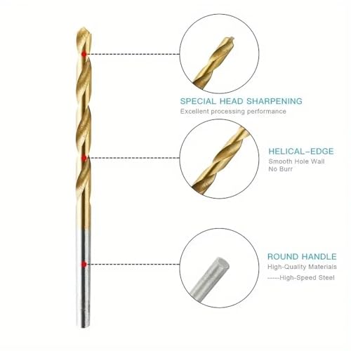 Set de 50 brocas helicoidales con recubrimiento de titanio 1-3 mm miniatura 3