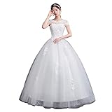 Lace Up Wedding Dresses Bridal Embroidery Ball Gowns Wedding Dress Style Bride Princess Dresses (Color : Off White, US Size : 4)