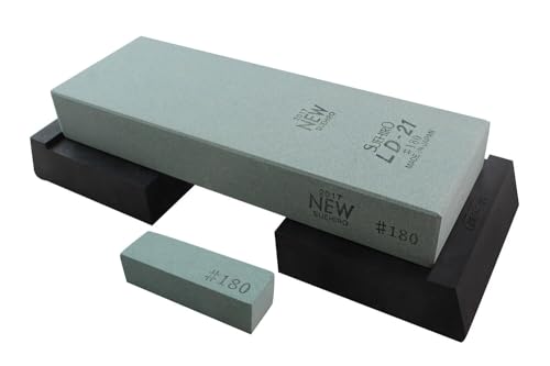 Suehiro Debado LD-21 Coarse sharpening stone: #180 with Rubber stand, 8.11 x 2.87 x 1.14 "