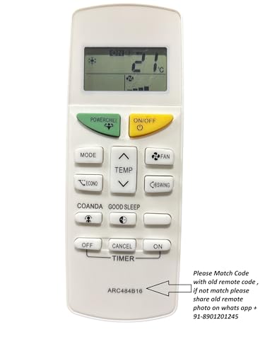 Image of AMAZOR Ac Remote- Model 132 J ARC484B1 Compatible with Daikin Ac 132J Remote Original | Suitable for 1 | 1.2 | 1.3 | 1.5 | 1.8 | 2 | 2.2 | 2.5 | 3 Ton Split and Window Air Conditioner