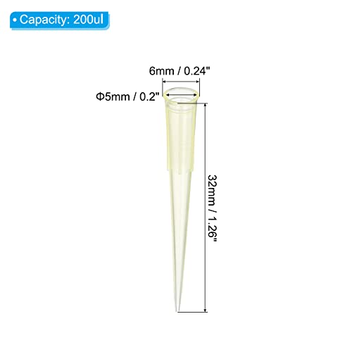 Patikil 200Ul Pipette Tips, 2000 Pcs Plastic Autoclavable Universal Liquid Transfer Pipette Pipettor Tips For Laboratory, Yellow #TOP1