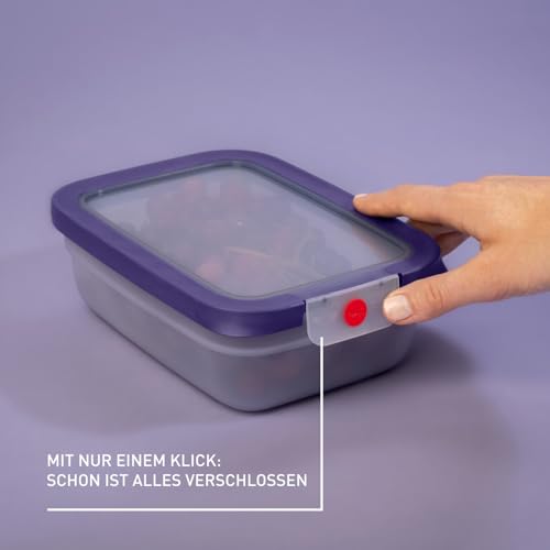 EMSA oneClick, Vorratsdose, One-Click-System, Lebensmittel 2x Länger Frisch, 100% Auslaufsicher, Made in Germany, VIOLETT… – Ansicht 3