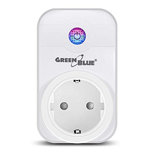 Green Blue gb155g Prise intelligente Android iOS Alexa Google Prise radiocommandée Home Minuteur Wi-Fi Max 2300 W 8 programmes