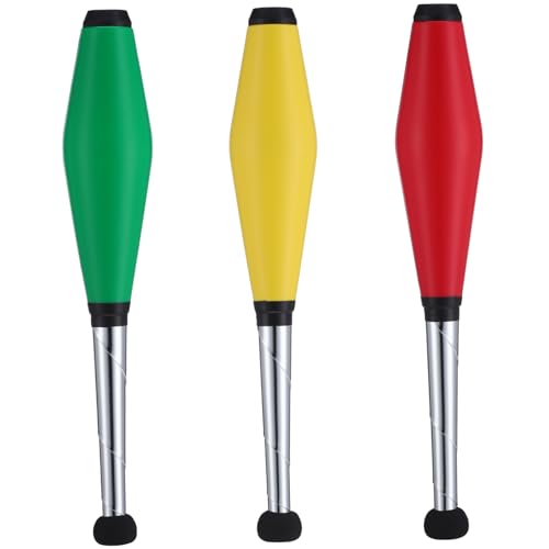 Kisangel Beginner Juggling Sticks Set 3 Pcs Red Yellow Eva Material Great for Hand-Eye Coordination Practice