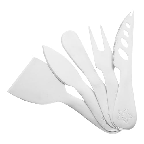 COLLBATH 5Pcs Stainless Steel Cheese and Butter Knife Stainless Steel Cheese Accessories for Easy Cutting of Hard Cheese and Butter for Family Dinners and Special