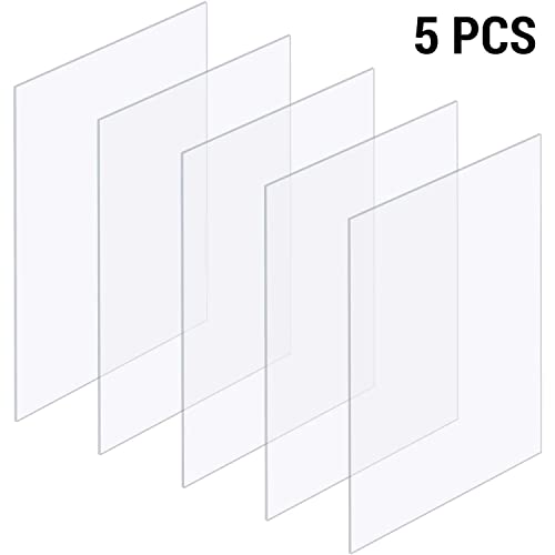Image of 5 Pack 8 inch x 12 inch Clear Acrylic Sheet 0.04 inch Thick Plexiglass Sheet with Protective Film on Both Sides Transparent Plastic Boards for Crafts Picture Frame Glass Replacement DIY Display Projects