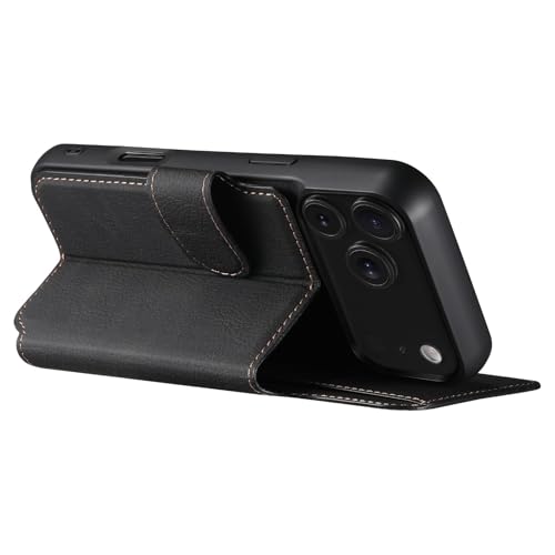 Étui iPhone 13 de qualité supérieure en cuir marron à rabat magnétique