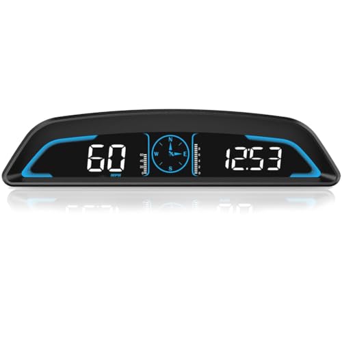 Digital GPS Speedometer HUD for Cars 5.5 Large LCD Display with MPH/KMH Overspeed & Fatigue Driving Alerts Trip Meter Auto Brightness USB Plug & Play Universal Head Up Display for All Vehicles
