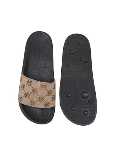 GORGLITTER Women's Floral Geo Print Flat Sandals Vintage Graphic Open Toe Summer Slide Sandals