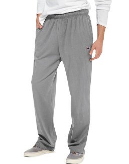 Champion Everyday Open Bottom Cotton Pants Oxford Gray Lg 32.5 #TOP2