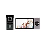 ドアベル 1080pナイトビジョン、動き検出機能とリモートアクセス機能を備えたドアベルカメラを備えたスマート7インチHDビデオインターホンシステム 長距離ワイヤレス