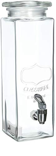 Preisvergleich Produktbild Circleware, Yorkshire-Getränkespender, geprägtes Glas, quadratisch, 2,35 l