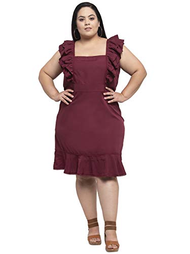Image of Flambeur Women's Crepe A-Line Knee-Length Dress
