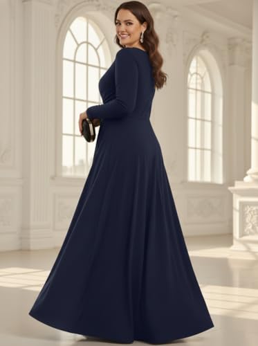 Image of KOH KOH Womens Long Sleeve Flowy Empire Waist Fall Pleated Maxi Dress