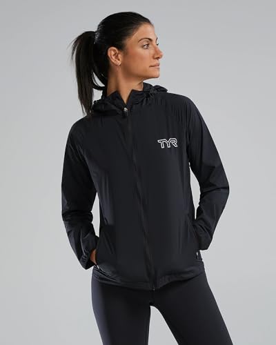 Image of TYR T280111XL Womens Full Zip Wind Black XL