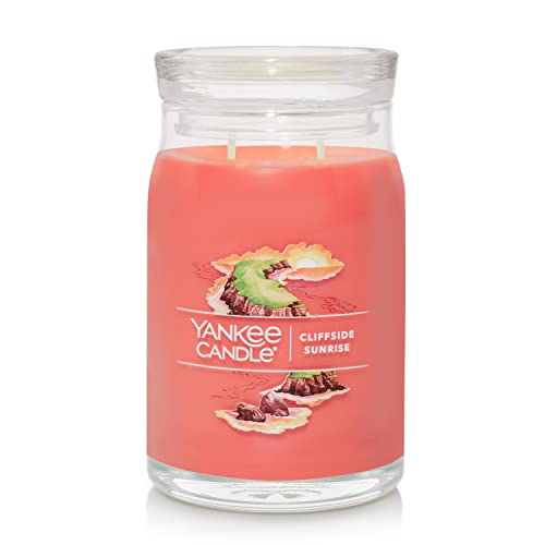 Yankee Candle Cliffside Sunrise Scented, Signature 20oz Large Jar 2-Wick Candle, Over 60 Hours of Burn Time