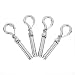 4pcs Cover Spring with Anchor Rings Concrete Steel Hook Bolt Manhole Expansion Silver Fastener Hooks Eye Stainless Internal Wall Screws
