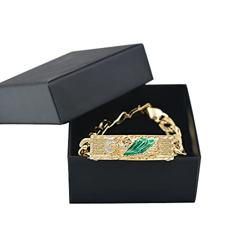 Giffor Cuban Chain Id Bracelets For Men Women,18K Gold Plated Saint Jude Bracelet San Judas Chains,Nickel-Free, Hypoallergenic Jewelry, 8.86" #TOP1