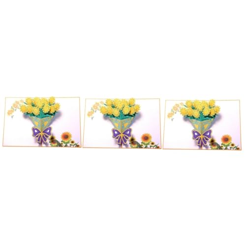 Carte tournesol artisanale premium avec bouquet de fleurs élevées