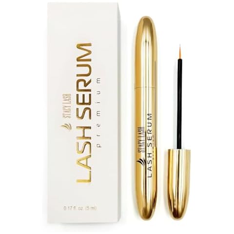 Stacy Lash Growth Serum (0.17fl.oz / 5ml) | Eyebrow & Eyelash Enhancing Serum for Natural Lashes & Brows | Lash Serum for Eyelash Growth and Thickness Cover