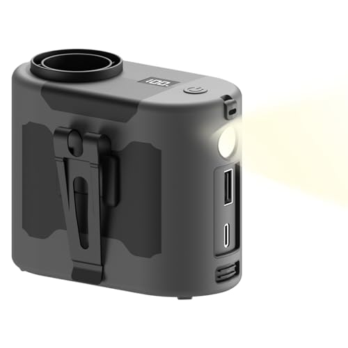 Ventilador portátil, ventilador de refrigeración portátil con luz LED, ventilador de refrigeración silencioso con 5 velocidades para actividades al aire libre, camping, viajes, gimnasio, lugar de
