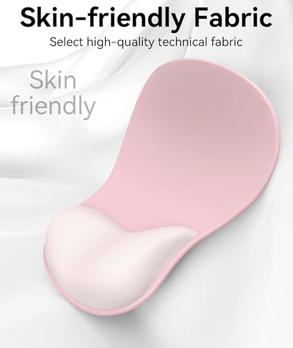 Image of eulps Mouse Pad with Gel Wrist Rest, Ergonomic Comfortable Computer Wrist Support for Laptop, Pain Relief Mousepad with Non-Slip PU Base for Office & Home (01Pink)
