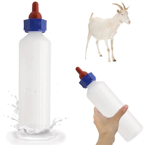 Biberón para leche de cabra 500 ml de grosor ideal para alimentar a crías de cabra biberones portátiles con chupete de silicona biberón para almacenar leche y comederos para ovejas estilo 1.