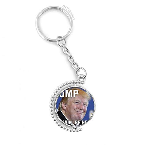 Porte-clés rotatif Trump ridicule keyholder américain multicolore en métal 1,2 x 3,5 pouces