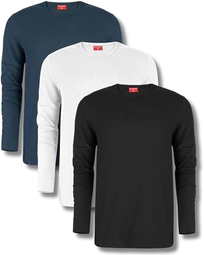 Kingsted Waffle Shirts for Men - Long Sleeve Thermal Shirt - Classic Comfort Fit