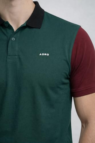 Image of ADRO Multicolour Polo T Shirt | 100% Cotton Mens Polo Tshirt | Regular Fit Half Sleeve Cut & Sew Polo T-Shirt for Men