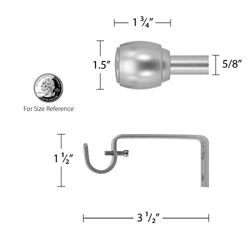 Decopolitan 30890-Sl28 Cap Curtain Rod Set, 28 To 48 Inches, Silver #TOP4