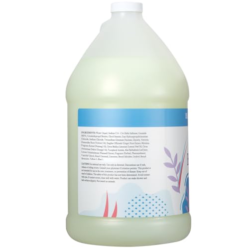 Ginger Lily Farms Botanicals Nourishing Body Wash, Island Tranquility, 100% Vegan & Cruelty-Free, Green Tea Lemongrass Scent, 1 Gallon Refill (Pack of 4)