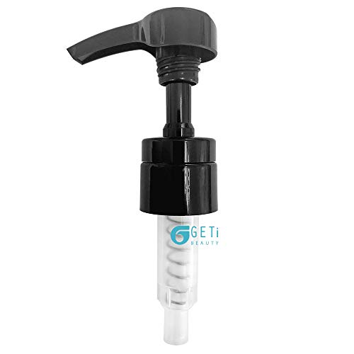 33.8 oz. Universal Shampoo and Conditioner Pump Dispenser I Fits Salon Brands Liter Size Bottles with 1-inch Diameter Opening I Fits Most I Black 2-Pack I by Geti Beauty4