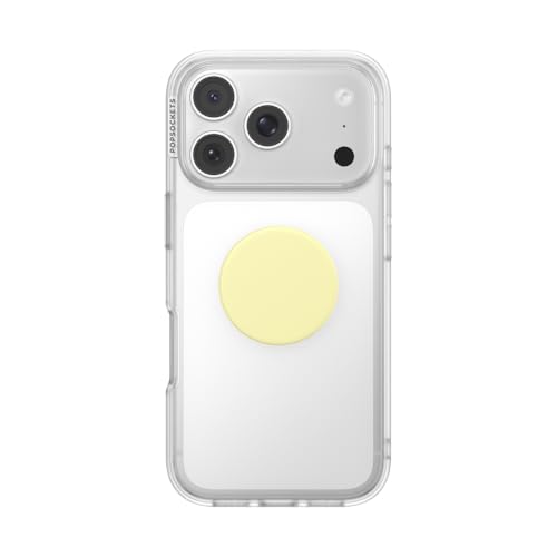 Image of PopSockets PopTop, Adhesive Phone Grip with Swappable Top, Yellow - Butter Yellow