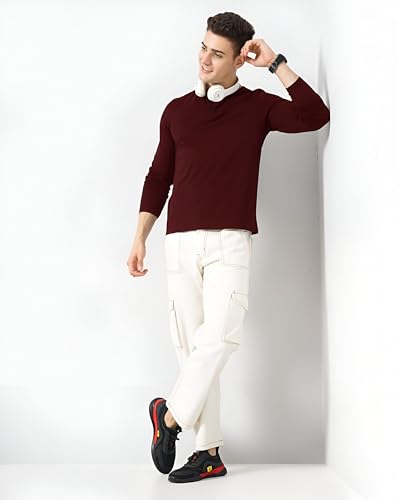Image of LAZYCHUNKS Luxury Men's Full Sleeve Henley T-Shirt - Soft, Breathable, Stylish (Men's Henley T-Shirt), Great for Party and Casual wear