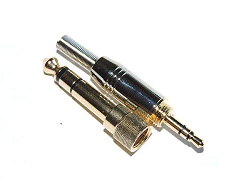 Lot de 10 Prises stéréo 6,35 mm mâle vers Jack 3,5 mm + 10 connecteurs stéréo 3,5 mâles pour câble de 4 mm.
