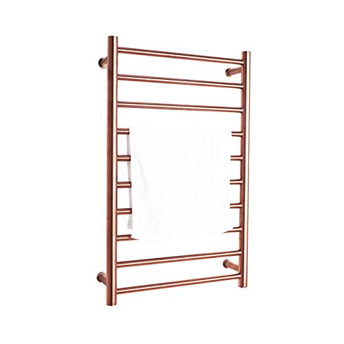 Radiador de baño de Acero Inoxidable con Calentador de Toallas eléctrico de Pared (Rose Gold-Plug in)