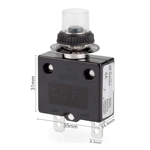 Disjoncteur réarmable 5A à 30A avec borne de connexion rapide pour courant continu