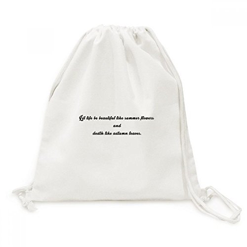 Sac à cordon en toile de qualité supérieure imprimé poésie florale