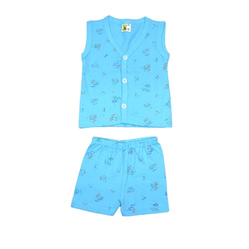 Image of New Born Baby Unisex Breathable Cotton Sleeveless Button Jhabla Dress | Boy & Girl Baby Clothe Size From 3 Months | Jabala Set for New Born | Pack Of 5 Combo