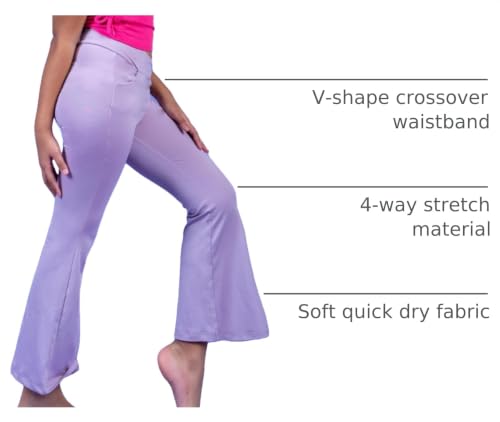 Image of Zaclotre Girls Flare Leggings High Waisted Yoga Pants with Pockets 5-16 Y