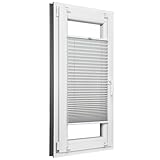 Estika Plissee ohne Bohren nach Maß, Plissee Klemmfix, 23 Farben, 5 Profilfarben, Breite 30-129 cm, Höhe 50-149 cm, Rollo für Fenster ohne Bohren, Plisseerollo innen, Sicht- und Sonnenschutz