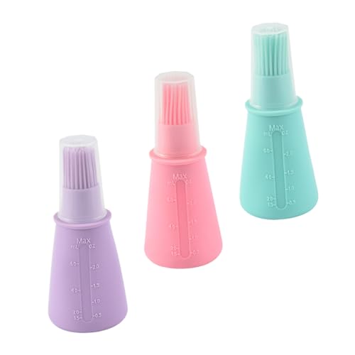 GALPADA 3Pcs Silicone Oil Bottle Brush Durable Bbq Basting Brush with Scale for Outdoor Grilling and Baking for Family Barbecue Housewarming present