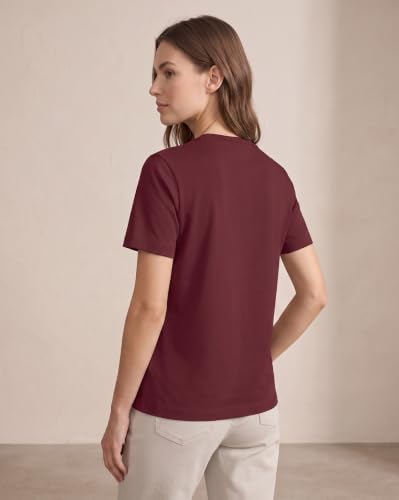 Image of NOBERO 100% Cotton T-Shirts for Women Stylish | Regular Fit | Solid T Shirts for Women 180 GSM Combed Cotton | Crew Neck Half Sleeve