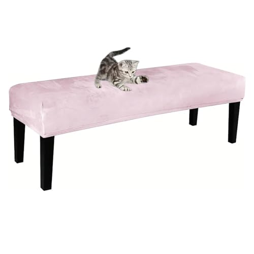 Housse de banc extensible en velours de qualité supérieure rose